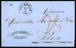 Stamp of Romania » Austrian Levant Post Offices Bucharest : 1862  folded cover from Bucharest to Vienna