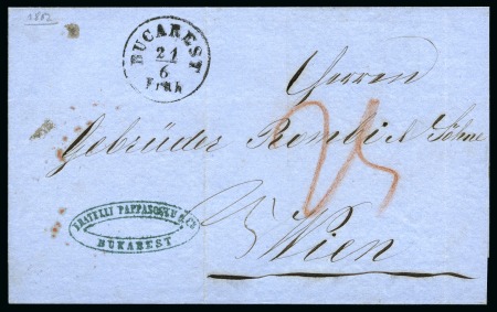 Stamp of Romania » Austrian Levant Post Offices Bucharest : 1862  folded cover from Bucharest to Vienna