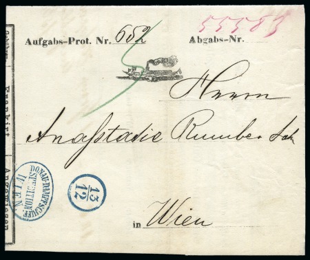 Stamp of Romania » Austrian Levant Post Offices » D.D.S.G. Post Offices Bechet - Piquet : 1867 parcel form used from Bechet to Wien 
