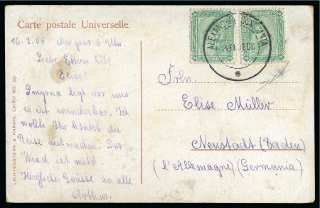 Stamp of Romania » Austrian Levant Post Offices » Steamer Post 1908 picture postcard of Assouan/Egypt sent to Germany