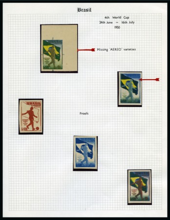 Stamp of Thematics » Sport and Games » Football 1950 WORLD CUP: Collection written up in an album with stamp proofs, autographs, postcards, etc.