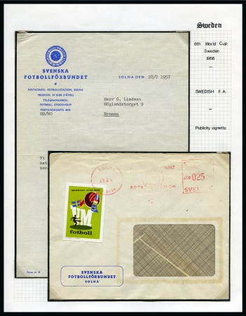 Stamp of Thematics » Sport and Games » Football 1958 WORLD CUP: Collection written up in an album with signed covers in Brazil with many Pele autographs