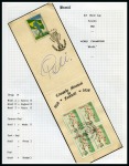 Stamp of Thematics » Sport and Games » Football 1958 WORLD CUP: Collection written up in an album with signed covers in Brazil with many Pele autographs
