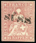 Stamp of Switzerland / Schweiz » Sammlungen Type 1 A1/U, mit Abart "ölige Kreuzeinfassung" (16II,