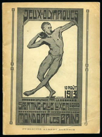 Stamp of Olympics » 1912-1916 Intervening Championships 1913 (Aug 10) Sporting Club Luxembourgeois Jeux Olympiques programme