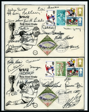 Stamp of Thematics » Sport and Games » Football 1966 WORLD CUP: Collection of signed covers (mostly complete squads) incl. Brazil, Chile, France, Hungary, Portugal, etc.