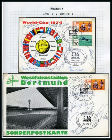Stamp of Thematics » Sport and Games » Football 1974 WORLD CUP: Collection written up in 2 albums incl. autographs, stamps, covers, postcards, publicity, etc.