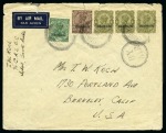 Stamp of Saudi Arabia » Incoming Mail  1936-46 Air mail via Bahrain to USA, franked Bahrain