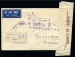 Stamp of Saudi Arabia » 1934 Kingdom Issues to date 1941 Registered mail from Ojain/Hassa via Bahrain to
