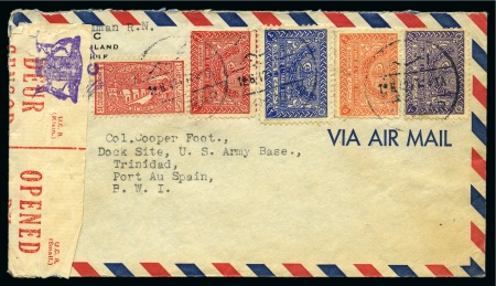 Stamp of Saudi Arabia » 1934 Kingdom Issues to date 1942 CASOC cover via Bahrain to Trinidad: Envelope