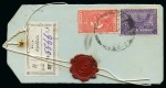 Stamp of Saudi Arabia » 1934 Kingdom Issues to date 1946 Airmail parcel tag to Switzerland (58 1/2g. rate) nd 1937 registered tag (10g. rate) to Holland