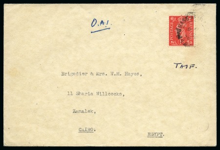 Stamp of Saudi Arabia » 1934 Kingdom Issues to date 1948 Cover from Lt. Col. A.C. Simons of the British Military Mission in Saudi Arabia