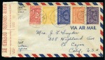 Stamp of Saudi Arabia » 1934 Kingdom Issues to date 1947-49, airmail from Bahrain to USA via Saudi Arabia