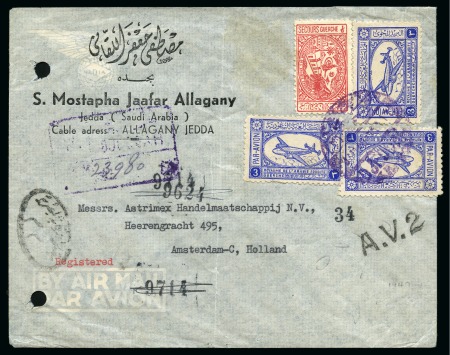 Stamp of Saudi Arabia » 1934 Kingdom Issues to date 1949-50 "AV 2" markings: Pair of airmail covers from Jeddah