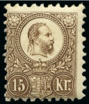 Stamp of Hungary 1871-73 Group of 7 stamps including 3 lithos with 10k (2 shades