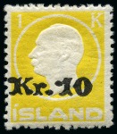 Stamp of Iceland » Iceland Collections 1902-31 Selection of 8 top value mint stamps