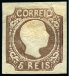 Stamp of Portugal 1856-58 5r 'curly hair' 3 distinctive shades unused,