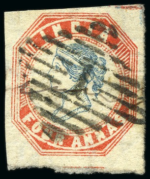 Stamp of India 1854 Assortment on old approval book pages