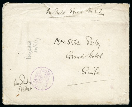 Stamp of Saudi Arabia » French Military Post Office 1917-18 The H. St. John Philby correspondence: Philby