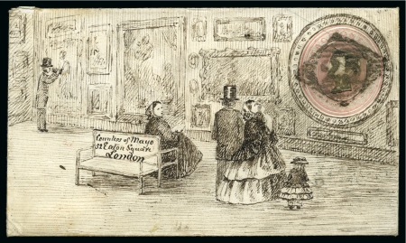 Stamp of Great Britain » Hand Illustrated and Printed Envelopes 1858 Exquisitely drawn pen & ink design, addressed