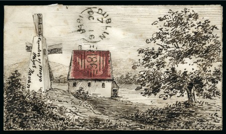 Stamp of Great Britain » Hand Illustrated and Printed Envelopes 1858 Exquisitely drawn pen & ink design, addressed