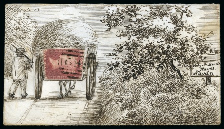 Stamp of Great Britain » Hand Illustrated and Printed Envelopes 1858 Exquisitely drawn pen & ink design, addressed