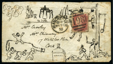 Stamp of Great Britain » Hand Illustrated and Printed Envelopes Anti-Intemperance1875 Comic hand drawn pen & i