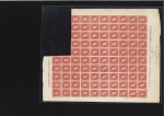 Stamp of Spain 1870 50M Ultramarine in part sheet of 80 and 100M