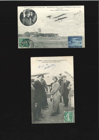 Stamp of France 1909-14, Groupe de 6 cartes de meetings aériens, d