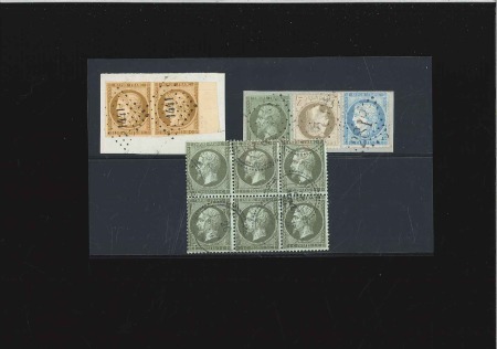 Stamp of France » Collections 1849-1871, N°1 en paire bdf sur fragment, un fragm