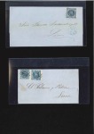 Stamp of Peru 1858 1d blue : pair on 1858 cover from Trujillo to
