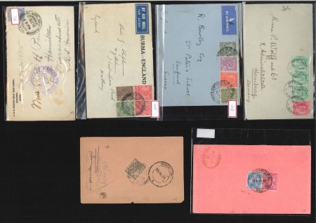Stamp of India » Used Abroad BURMA: 1868-1936, Small group of 7 KGV covers, 2 K