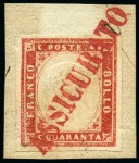 Stamp of Italian States » Sardinia 1855-63 Issue group of 3 items incl. 20c vert. str