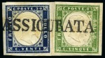 Stamp of Italian States » Sardinia 1855-63 Issue group of 3 items incl. 20c vert. str