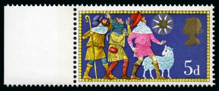 Stamp of Great Britain » Queen Elizabeth II 1969 Christmas 5d with GREEN OMITTED, mint nh, very fine