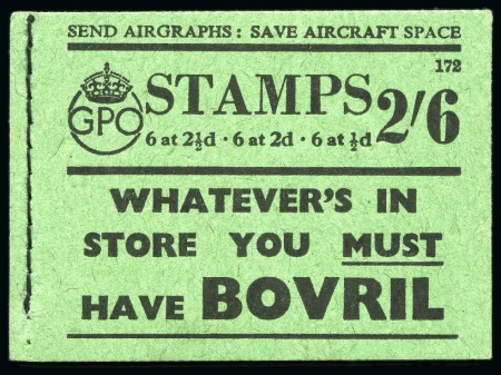 Stamp of Great Britain » Booklets 1942 2s6d Booklet, edition 172, complete, very fine
