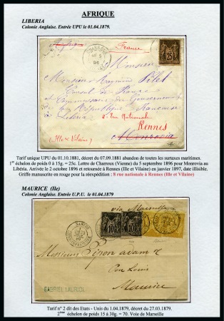 Stamp of France AFRIQUECollection de 33 lettres sur pages d'exposition