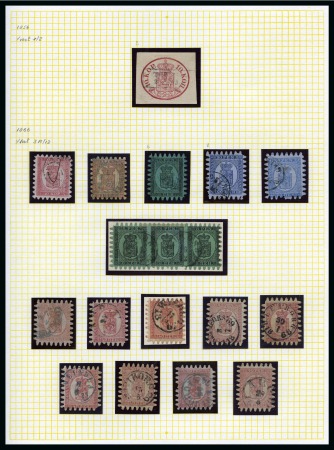 Stamp of Finland 1856-1911 Old time ranges on 10 leaves in above average
