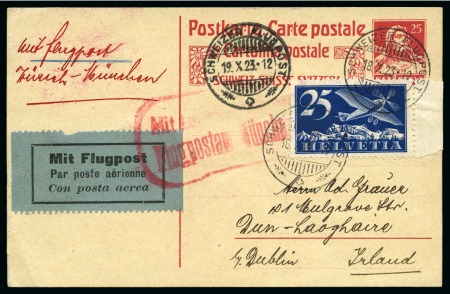 Stamp of Ireland » Airmails 1923 (Oct 18) Ad Astra Aero Zurich-Munich then Munich-London airmail