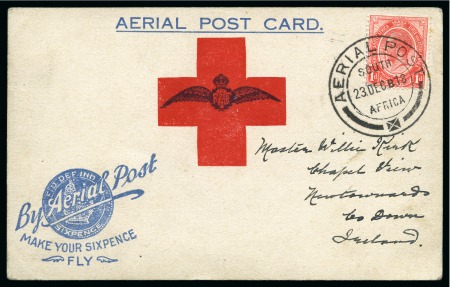 Stamp of South Africa » Union & Republic of South Africa 1918 (Dec 23) MAKE YOUR SIXPENCE FLY Red Cross Aerial Post Card, carried on the fifth and special Christmas flight 