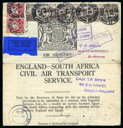 Stamp of Ireland » Airmails 1931 (Feb 26) Imperial Airways England-East Africa Service, Air ministry leaflet sent as printed matter