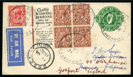 Stamp of Ireland » Airmails 1931 (Dec 9) Irish acceptance for Imperial Airways Christmas airmail service London-Southern Africa, pair of covers