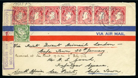 Stamp of Ireland » Airmails 1932 (Jan 20) Irish acceptances for Imperial Airways direct airmail to South Africa, collection of 34 flight covers