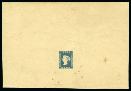 Stamp of India 1854 1a Blue "Captain Thullier's" essay