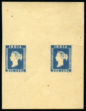 Stamp of India 1890 1a Blue  "Captain Thullier's" essay reprint, pair