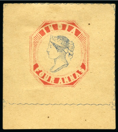 Stamp of India 1891 4a Aniline Red and Blue reprint