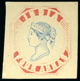 Stamp of India 1894 4a Blue and Red reprint with issued head