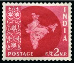Stamp of India 1957 Map series 2np group of colour trials (16)