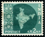 Stamp of India 1957 Map series 2np group of colour trials (16)
