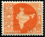 Stamp of India 1957 Map series 2np group of colour trials (16)